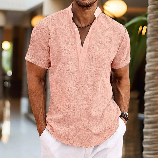 LAURENT MONACO | TEXTURED POPOVER SHIRT FOR MEN