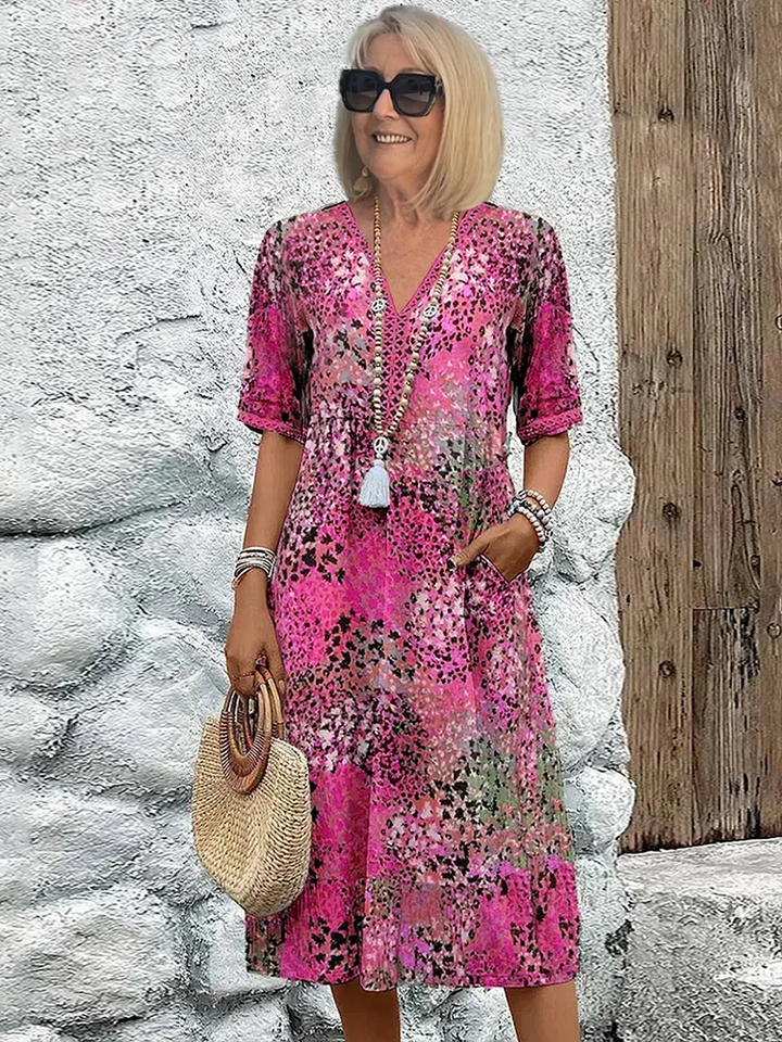 Layla Vibrant Midi Dress - Elena Harper
