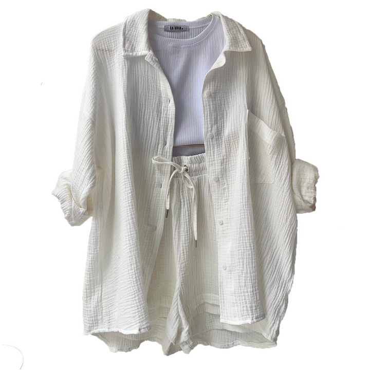 April Casual Cotton Loungewear Set, view 9 - Elena Harper