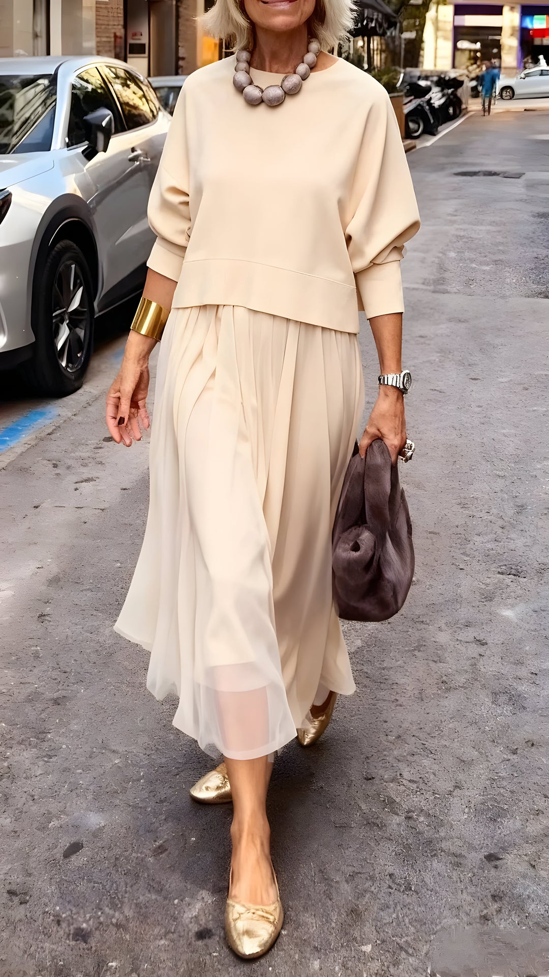 Rosa™ | Elegant Layered Midi Dress