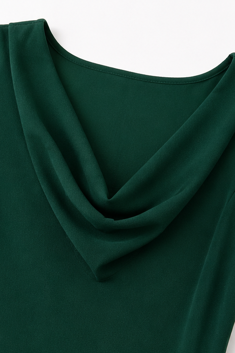 Coverlyn Cowl Neck Lace Sleeve A-Line Dress, view 5 - Elena Harper