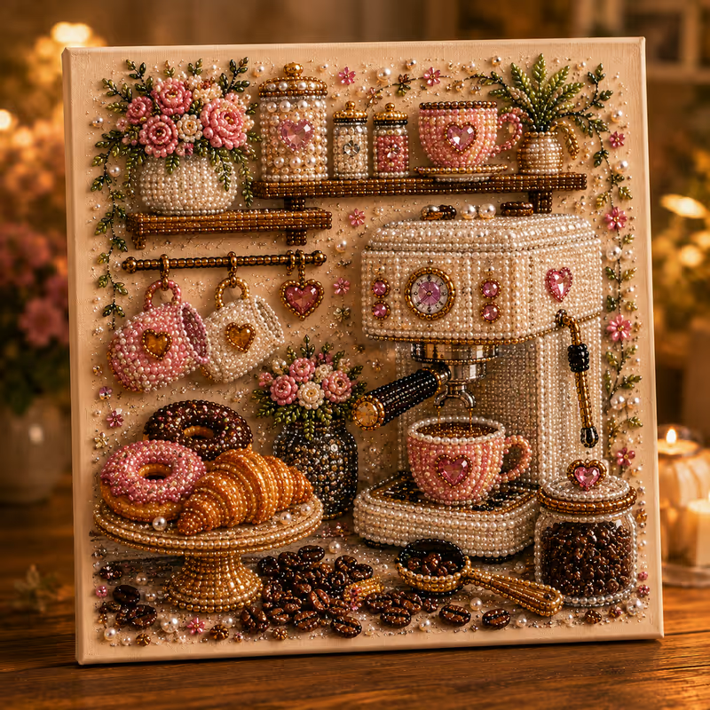 CozyGlow Sewing Room Diamond Painting Kit - Elena Harper