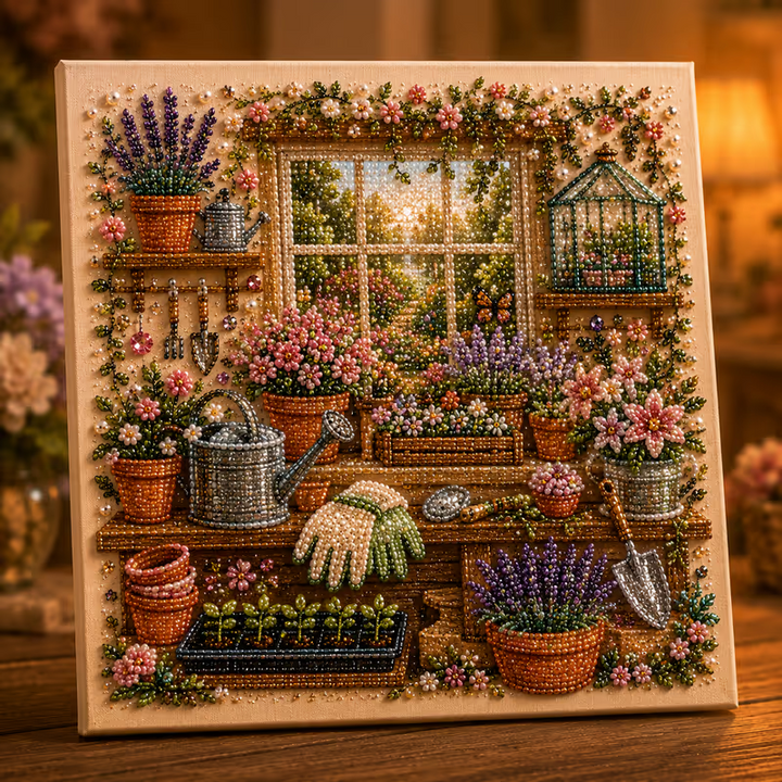 CozyGlow Sewing Room Diamond Painting Kit - Elena Harper