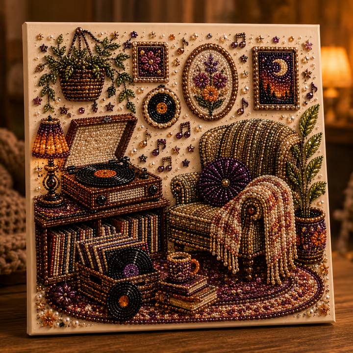CozyGlow Sewing Room Diamond Painting Kit - Elena Harper