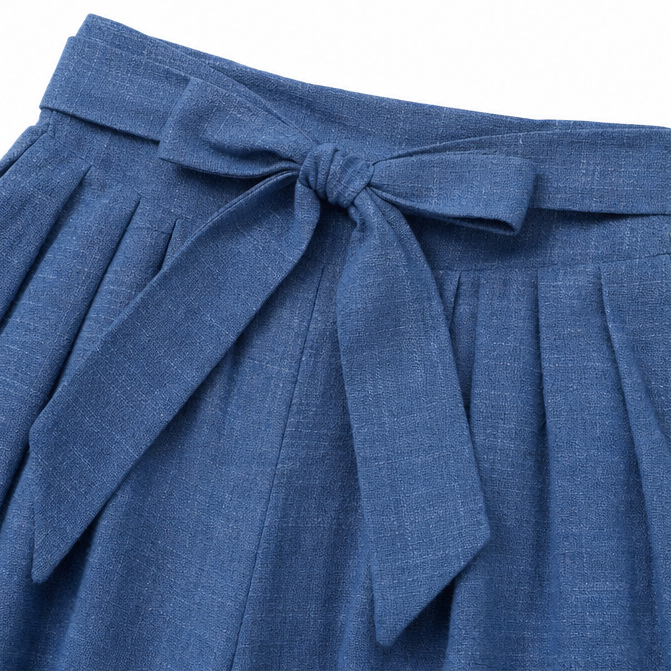 Driftlane High Waisted Tie Front Wide Leg Pants for Women - Elena Harper