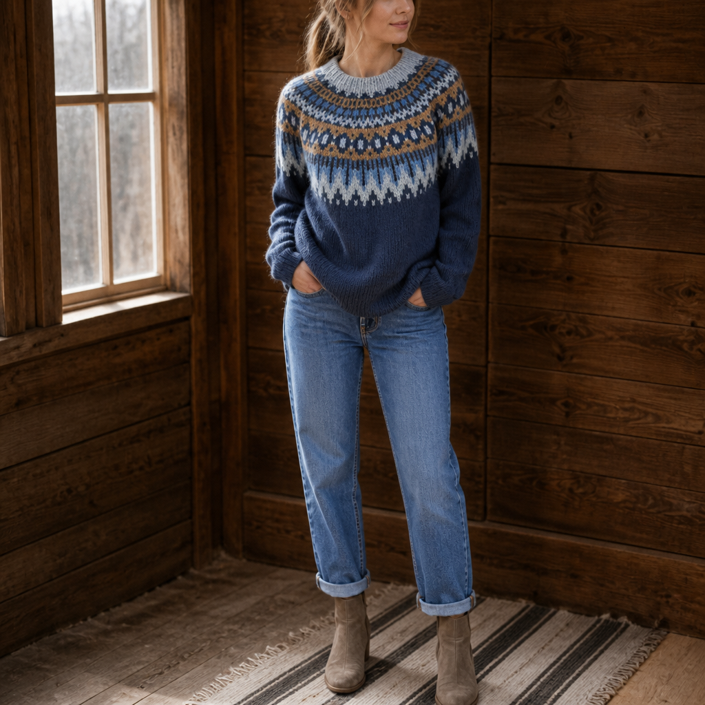 Druveld | Women's Norwegian Knit Sweater Crew Neck