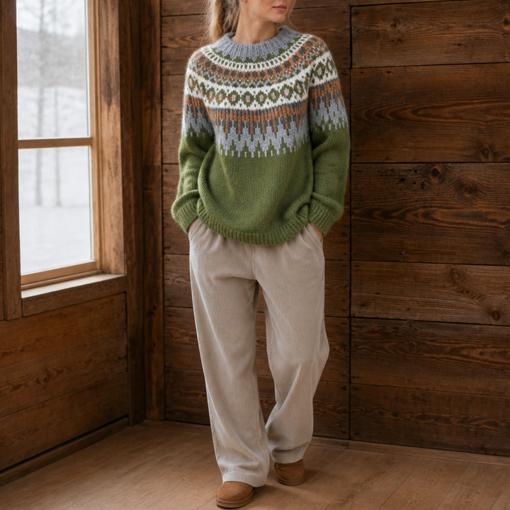 Druveld | Women's Norwegian Knit Sweater Crew Neck