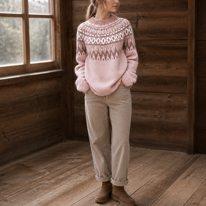 Druveld | Women's Norwegian Knit Sweater Crew Neck