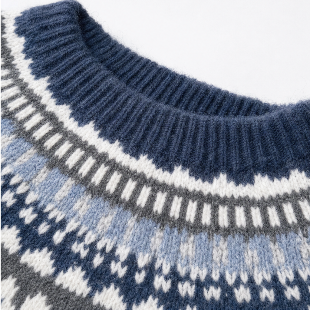 Druveld Women's Norwegian Knit Sweater Crew Neck, view 7 - Elena Harper