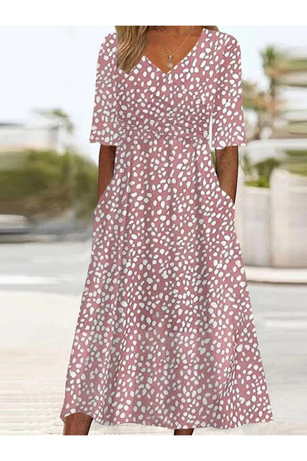 MIDILENGTH POLKA DRESS FOR WOMEN