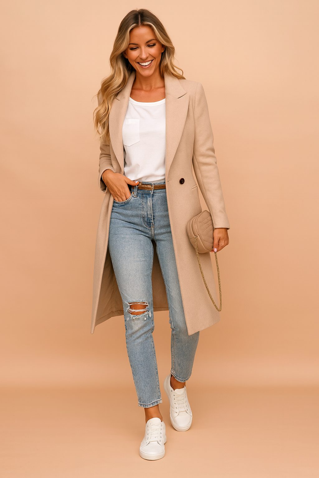 Double-Breasted Coat for Women