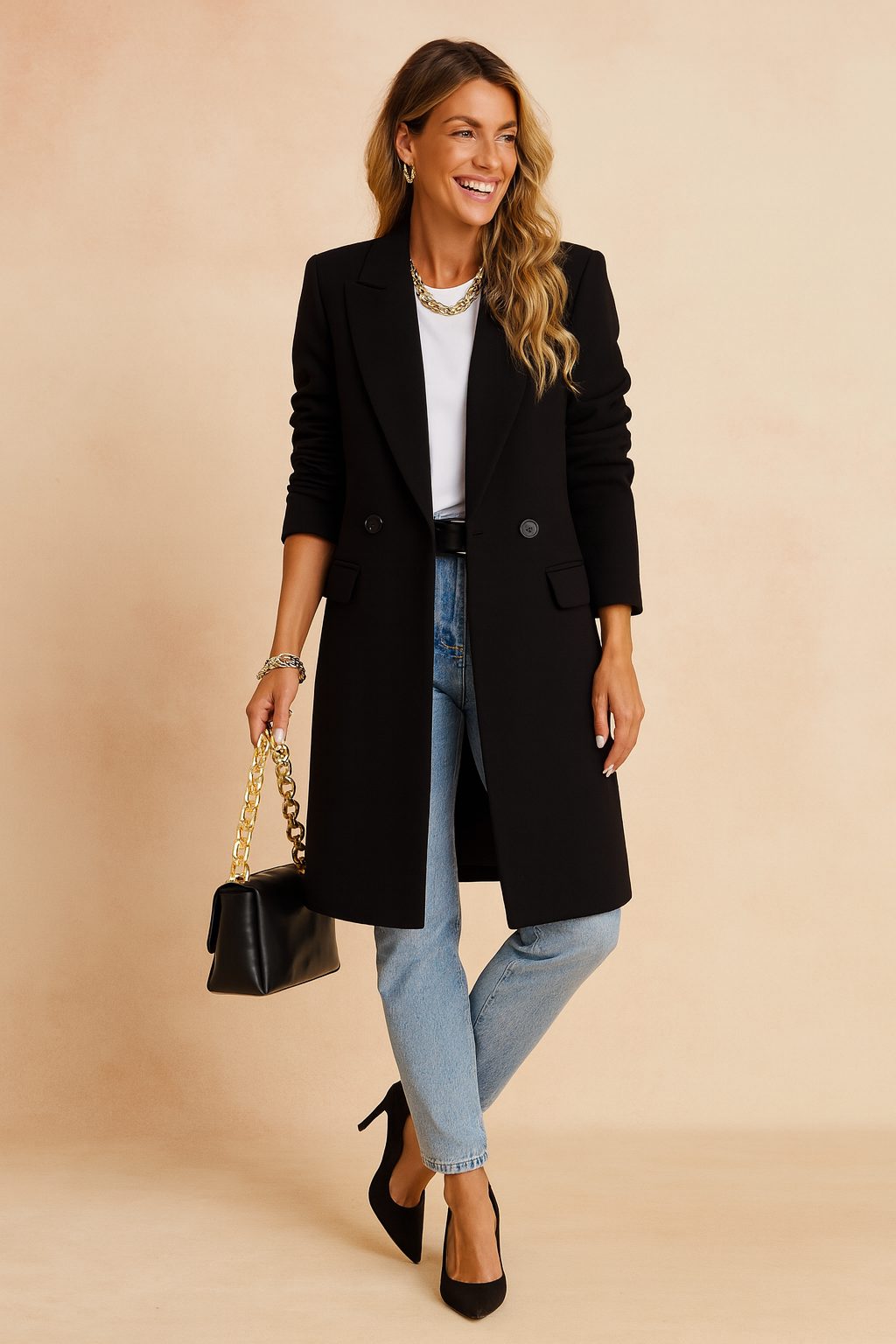 Double-Breasted Coat for Women
