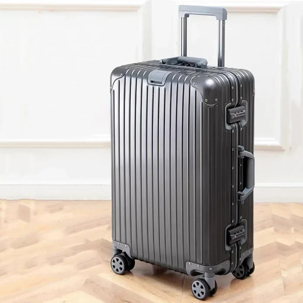 Unisex Aluminum-Magnesium Hard Shell Travel Suitcase, view 3 - Elena Harper