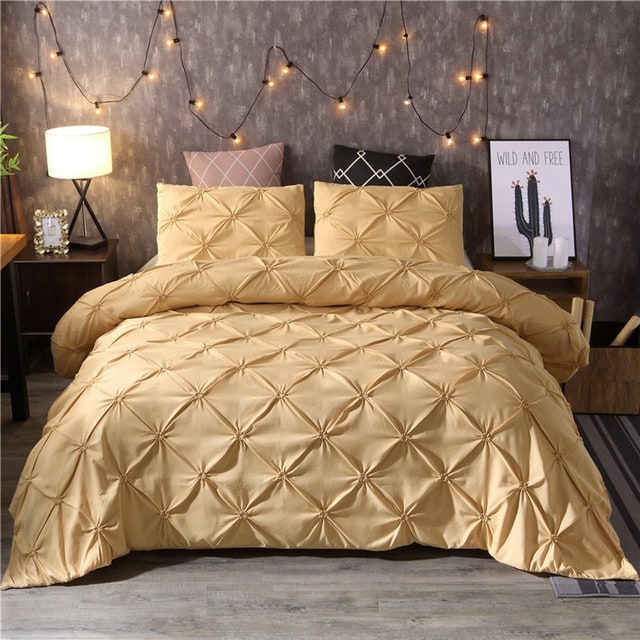 Pintuck Duvet Cover Set With Matching Pillow Shams