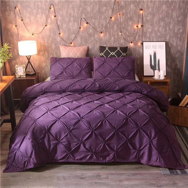 Pintuck Duvet Cover Set With Matching Pillow Shams