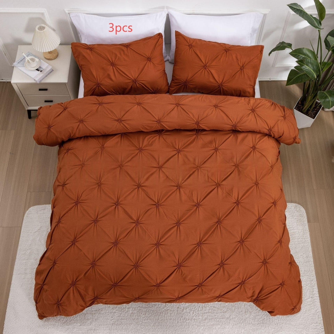 Pintuck Duvet Cover Set With Matching Pillow Shams