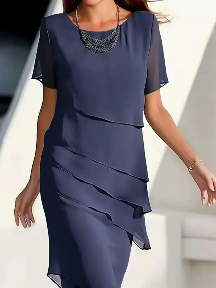 Demi™ | Stylish Layered Midi Dress