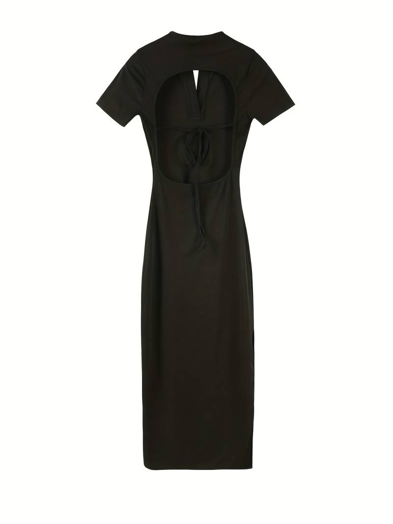 Ablet - Fitted Dress with Halter Neck