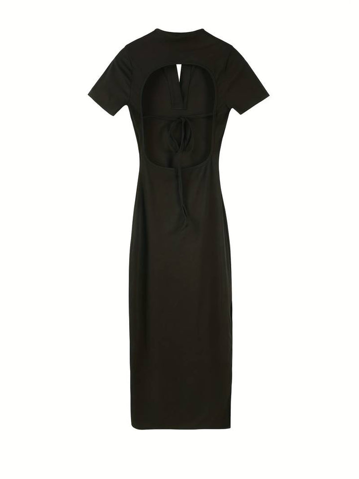 Ablet - Fitted Dress with Halter Neck