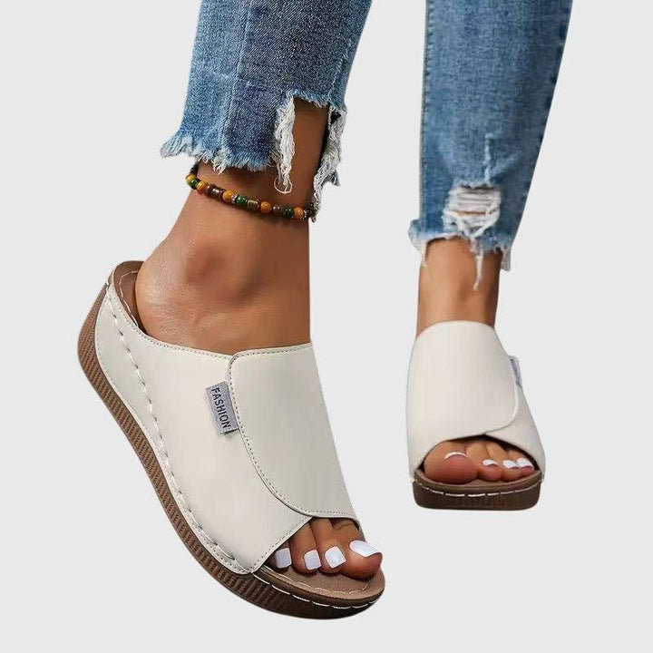Esther™ orthopaedic wedge sandals by Emma & Rose Cape Town, featuring supportive straps and cushioned soles for comfort.