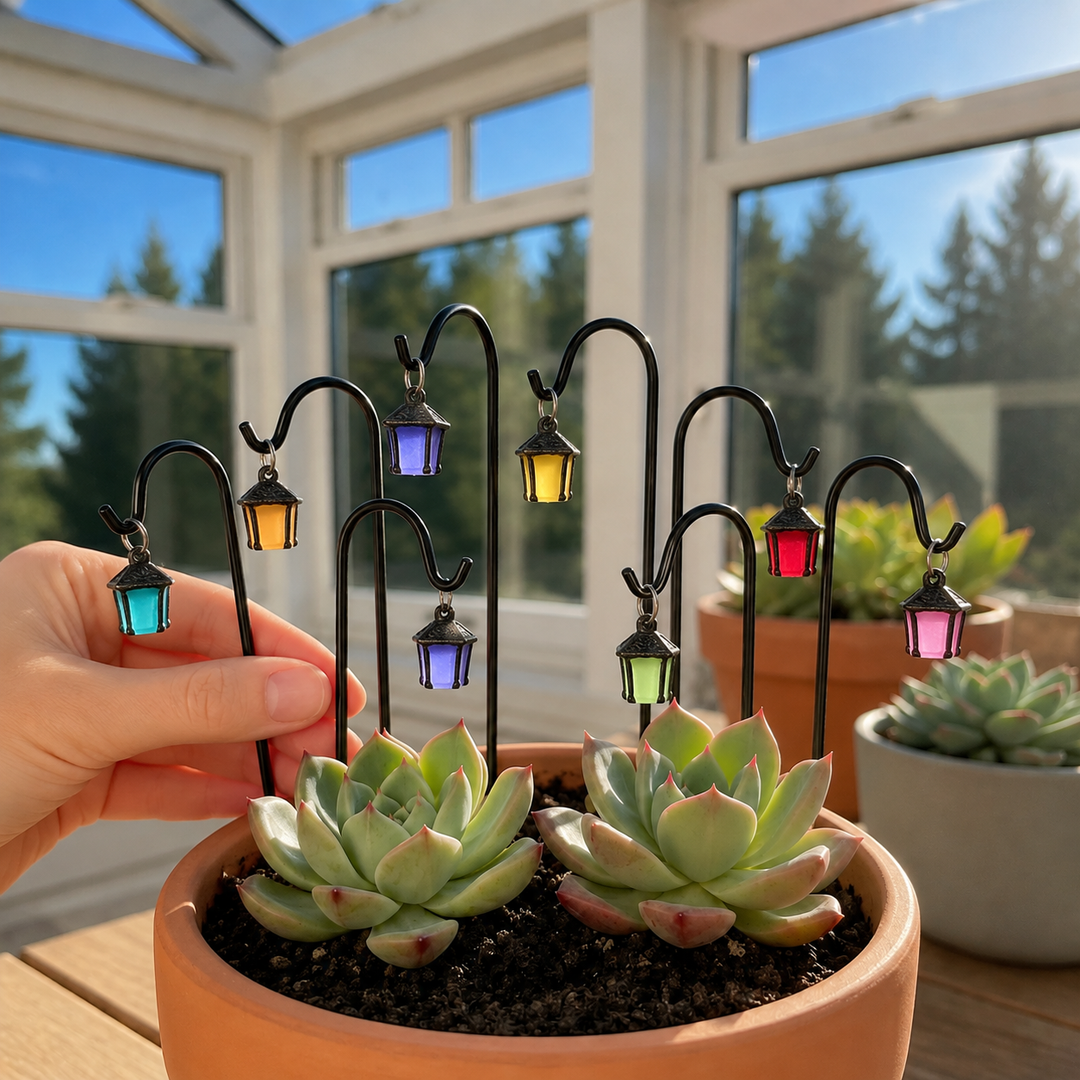 Duskwick Glow-In-The-Dark Retro Lantern Plant Stake (7 Pcs) - Elena Harper