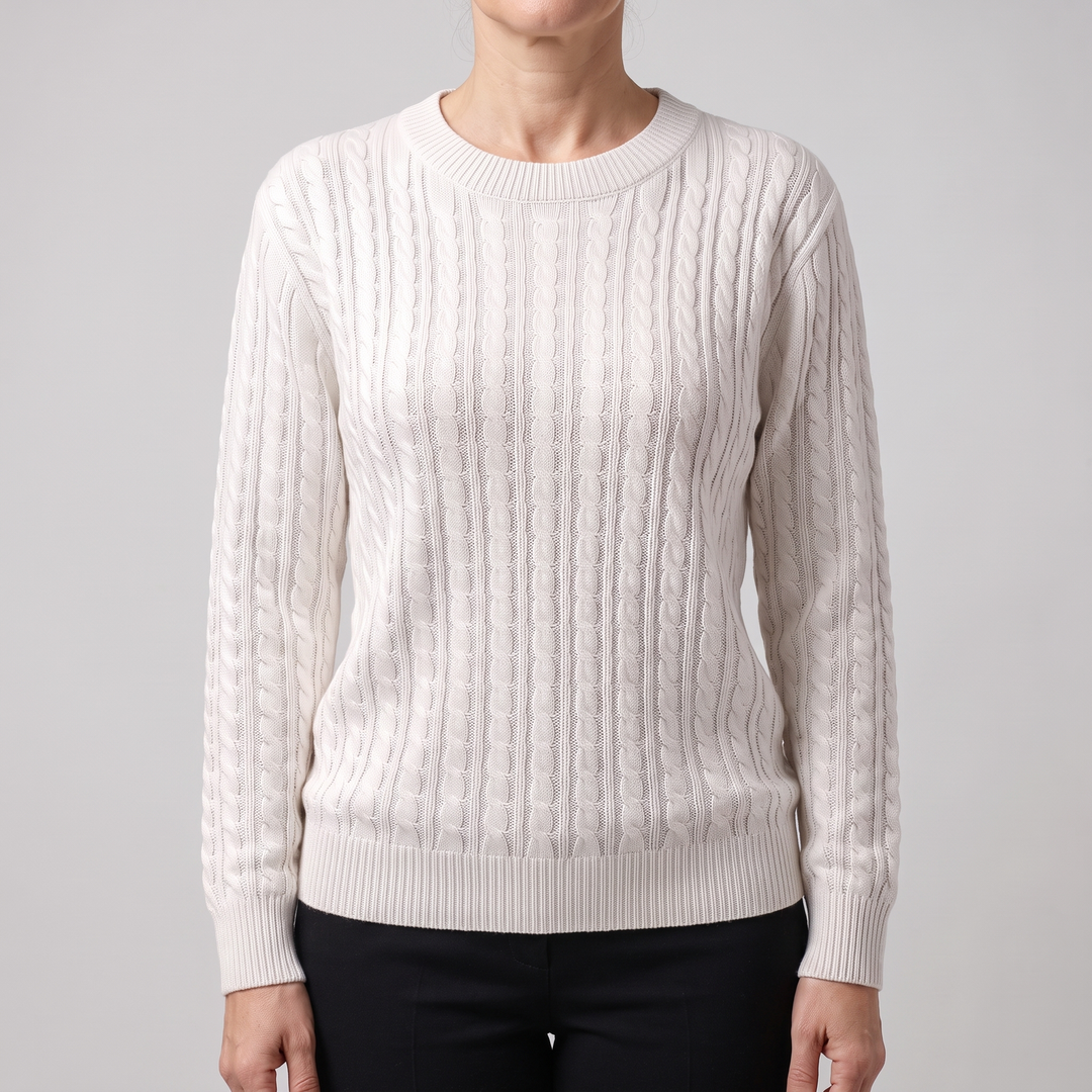 Christina | Soft and Timeless Women's Knit Sweater with Cable Pattern
