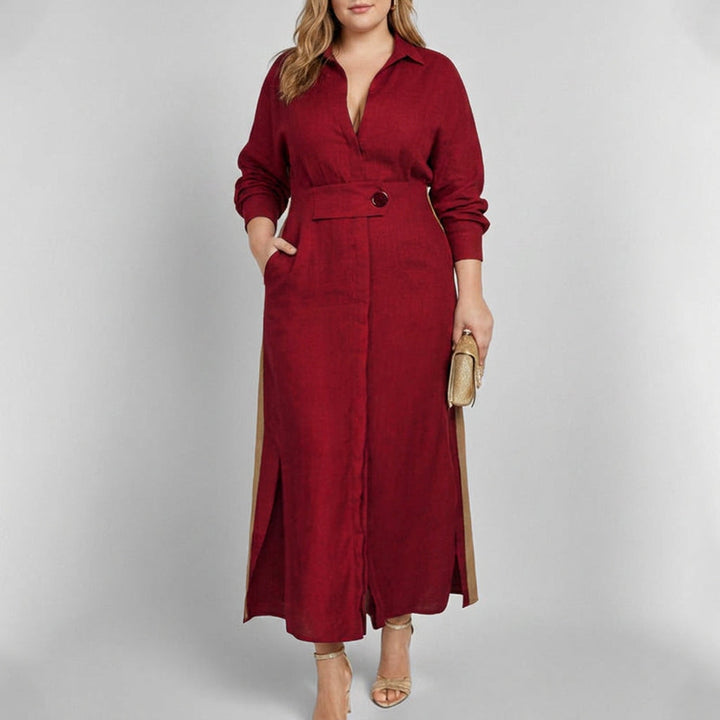 Wren Elegant Tied Dress: Chic Commute Long Sleeve Style, view 10 - Elena Harper