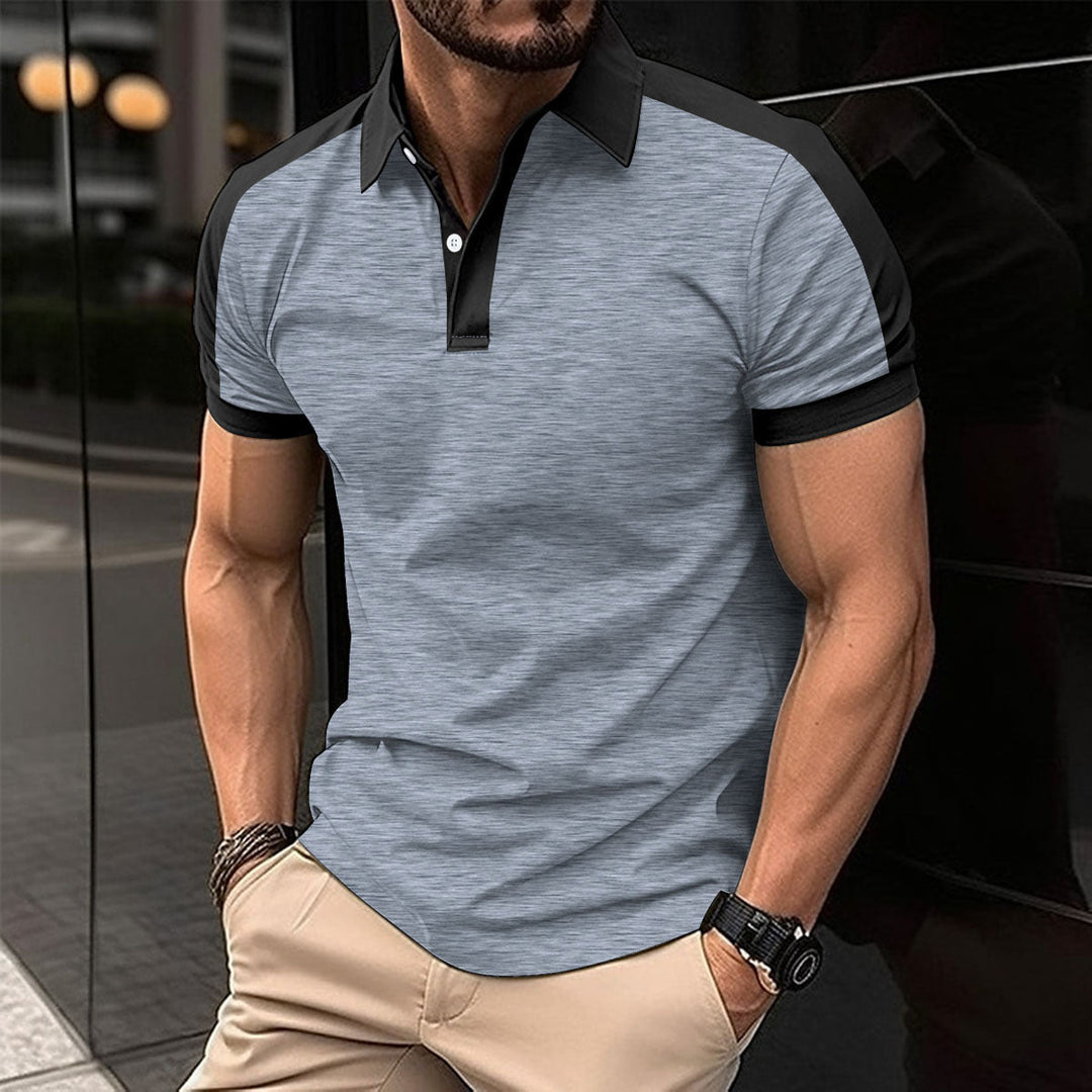 Short Sleeve Business Shirt for Men Casual Summer Polo