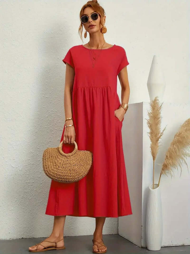 Summer Sleeveless Dress with Handbag - Elena Harper
