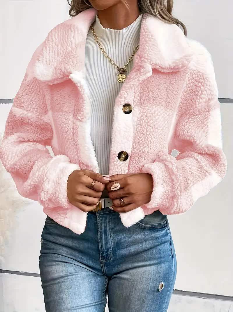 Priya - Chic Vichy Sherpa Coat