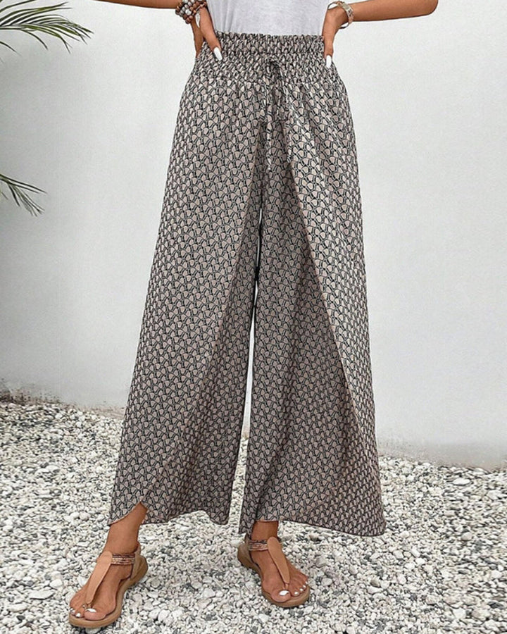 Geometric Print Trousers for Women - Elena Harper