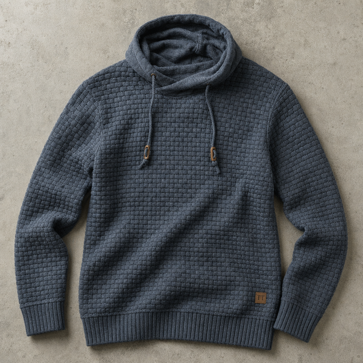 Cortina Waffle-Knit Cowl-Neck Pullover Hoodie
