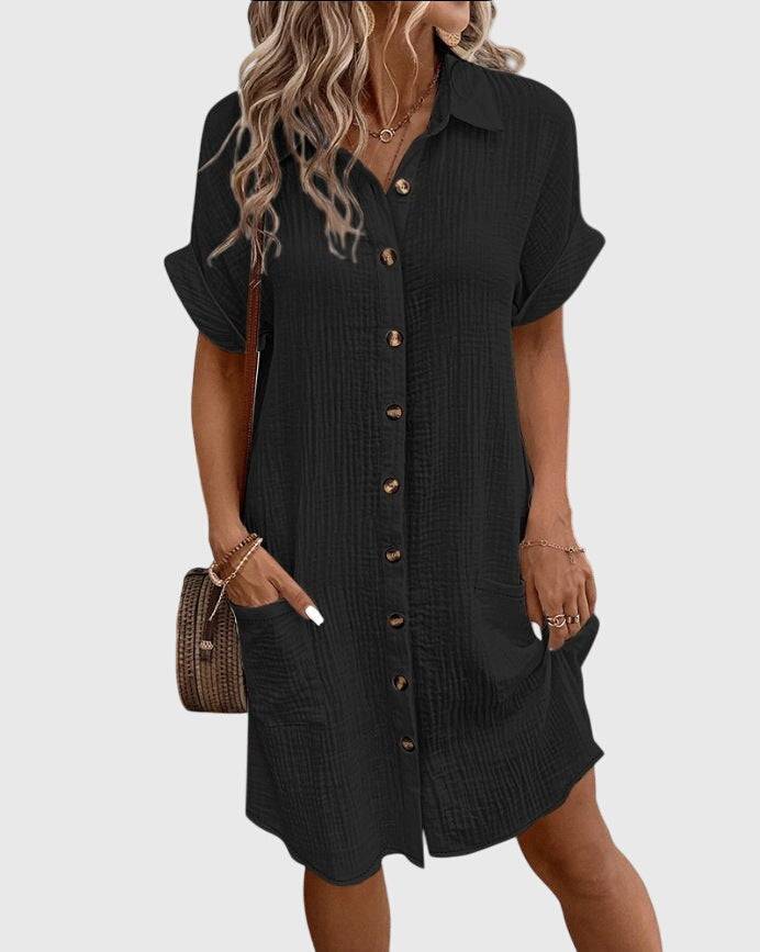 Caroline™ comfortable dress by Emma & Rose Cape Town, featuring a relaxed fit and soft fabric in a casual, stylish design.