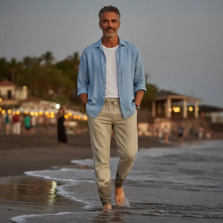 LAURENT MONACO | LINEN BEACH PANTS FOR MEN