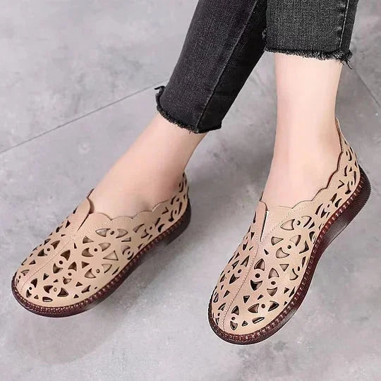 Cyra Retro Shoes with Cut-Out Patterns, view 7 - Elena Harper