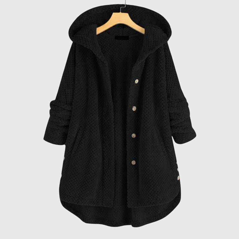 Franca™ Emma & Rose Cape Town soft luxurious fabric jacket with hood, stylish coat for cozy, elegant winter wear.