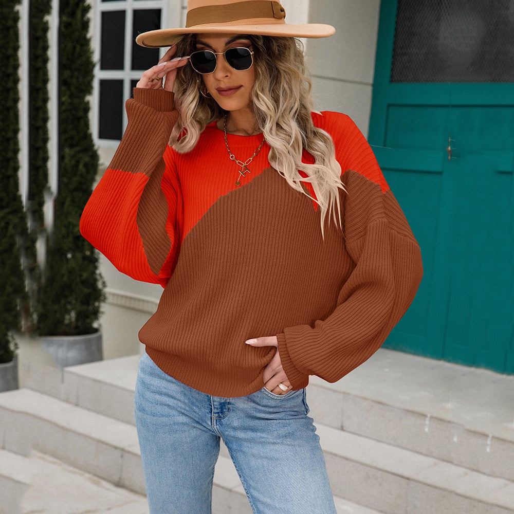 Bicolor Knit Sweater for Women - Alvéra