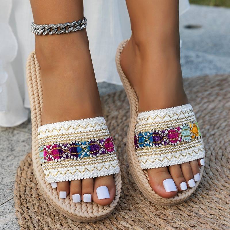 Shantica Flat Slip-On Sandals with Thick Soles - Elena Harper