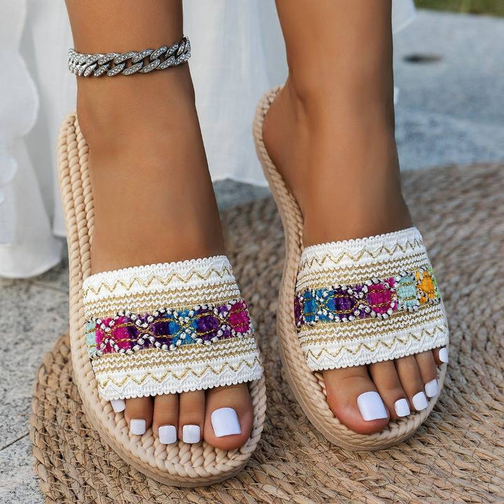 Shantica Flat Slip-On Sandals with Thick Soles - Elena Harper