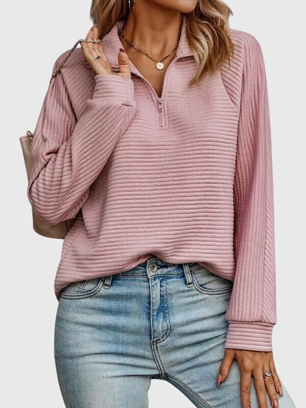 Emma & Rose knit zip-up sweater — women's winter knitwear