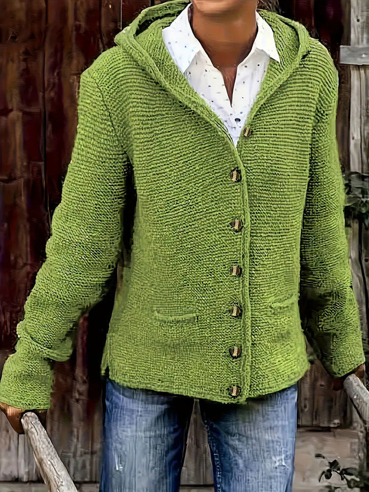 Hallie Fashionable Cardigan with Button Placket, view 2 - Elena Harper