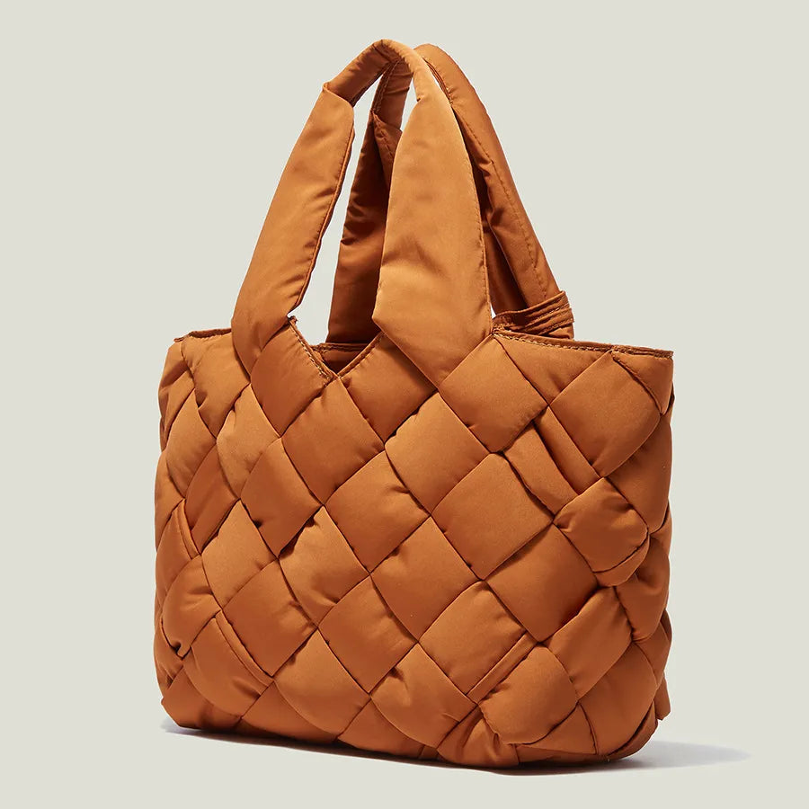 Quilted Canvas Shopper Bag for Women - Sara
