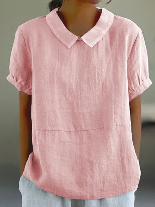 Avaya - Cotton Blouse with Short Sleeves