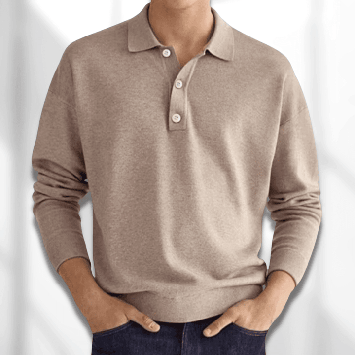Men's Knitted Polo Sweater