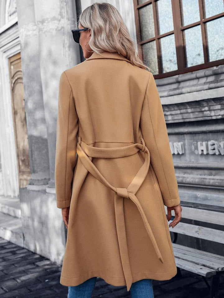 Women's Regular Fit Padded A-Line Coat with Double Buttons