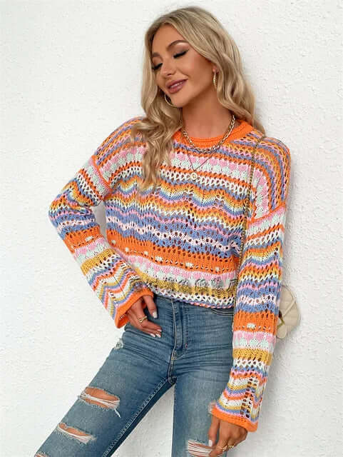 Women's Loose Stitch Knitted Jumper, view 4 - Elena Harper