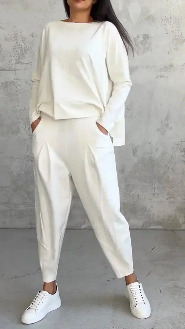 Daria Elegant and Chic Two-Piece Set Effortless Style and Comfort, view 5 - Elena Harper