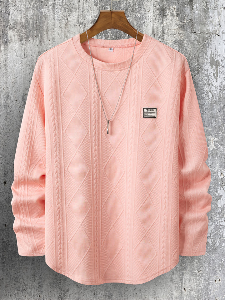 Lyman Long-Sleeve Hooded Sweatshirt with Geometric Pattern - Elena Harper
