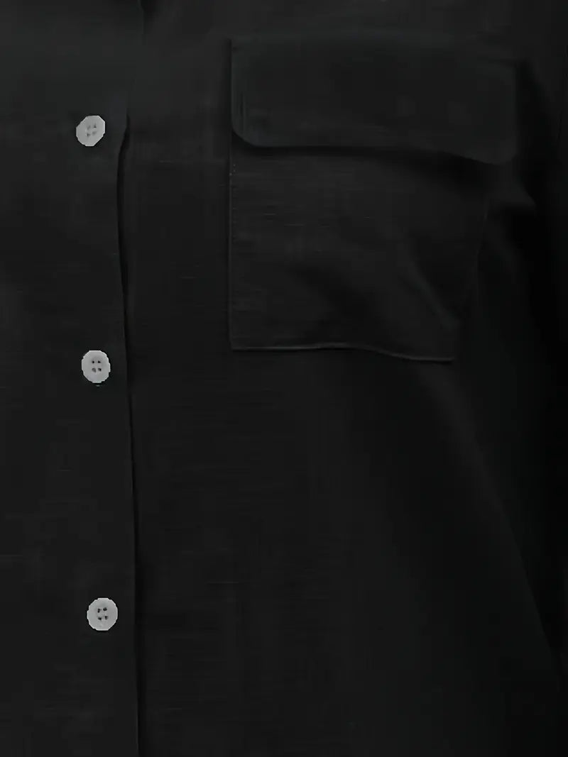 Athena - Cotton Shirt With Front Pockets