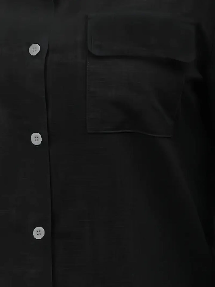 Athena - Cotton Shirt With Front Pockets